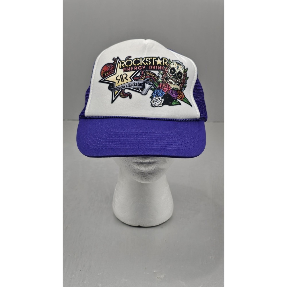 Rockstar Energy Drink Snapback Hat w/‎ Cord Trucker Cap Nissun Purple One Size